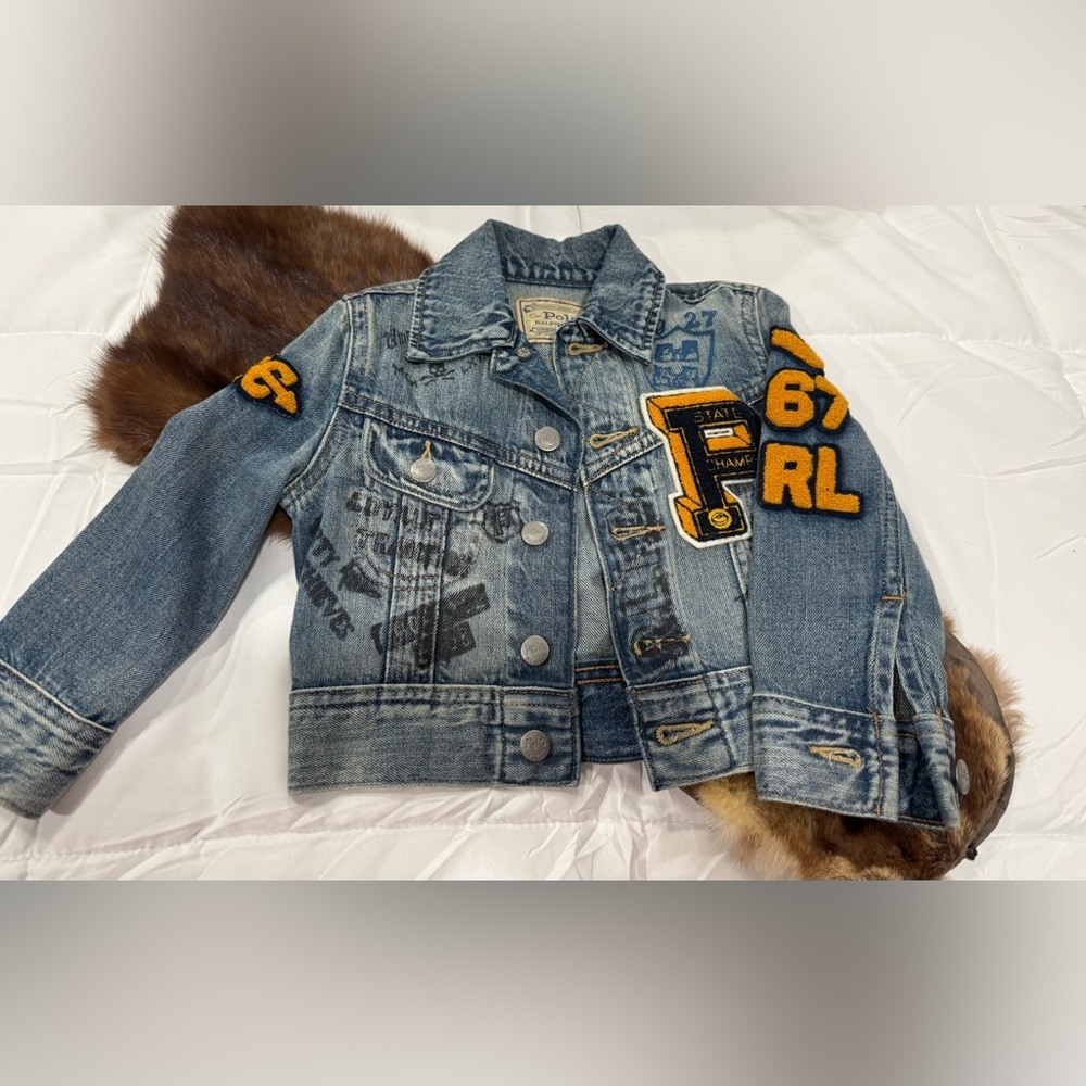 Polo by Ralph Lauren Kids Denim Jacket with Orange and Black Accents